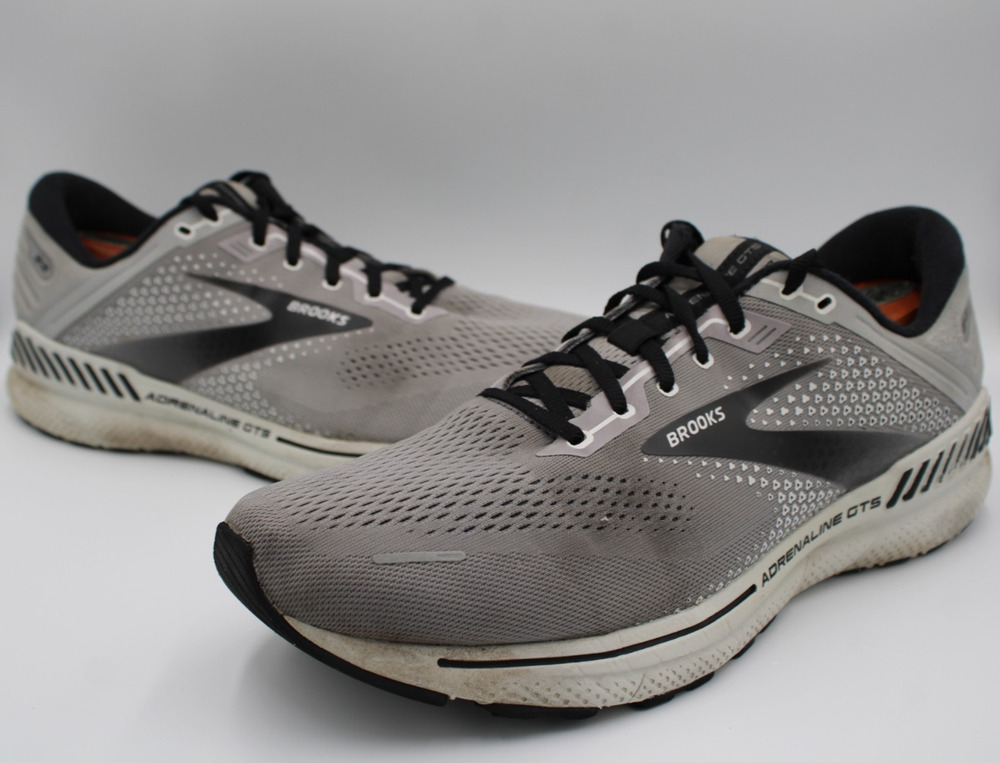 Size 13 2E - Brooks Adrenaline GTS 22 Men's Black Grey - 1103662E012